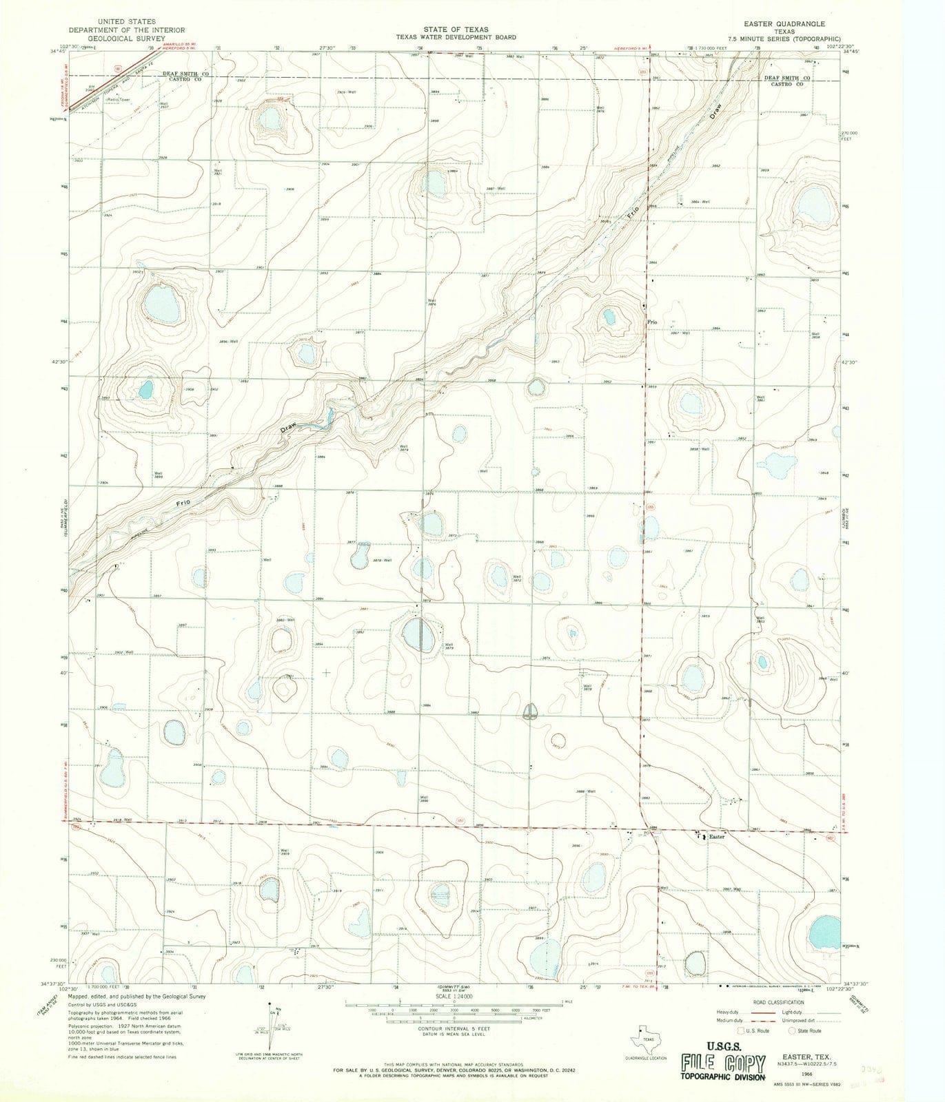 1966 Easter, TX - Texas - USGS Topographic Map
