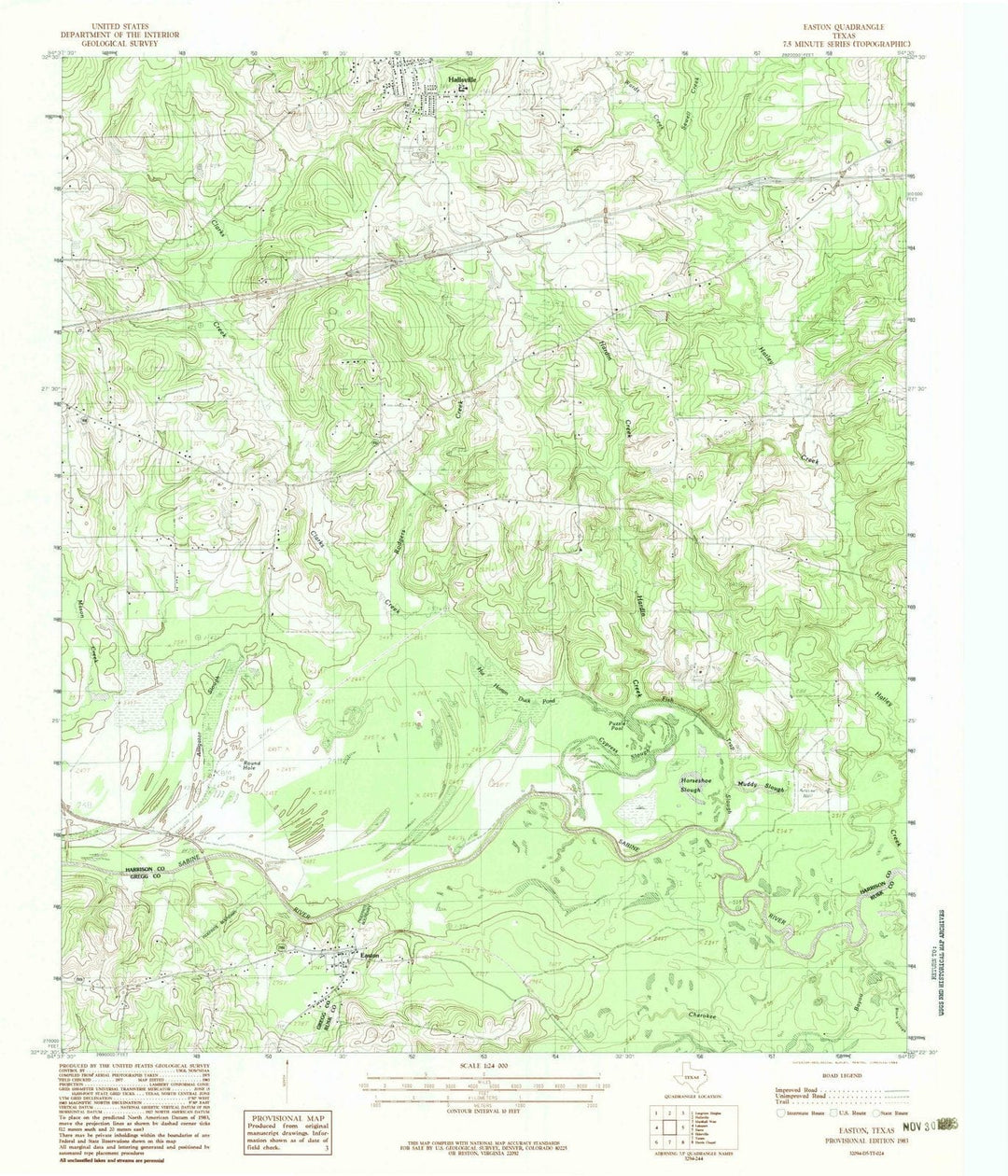 1983 Easton, TX - Texas - USGS Topographic Map