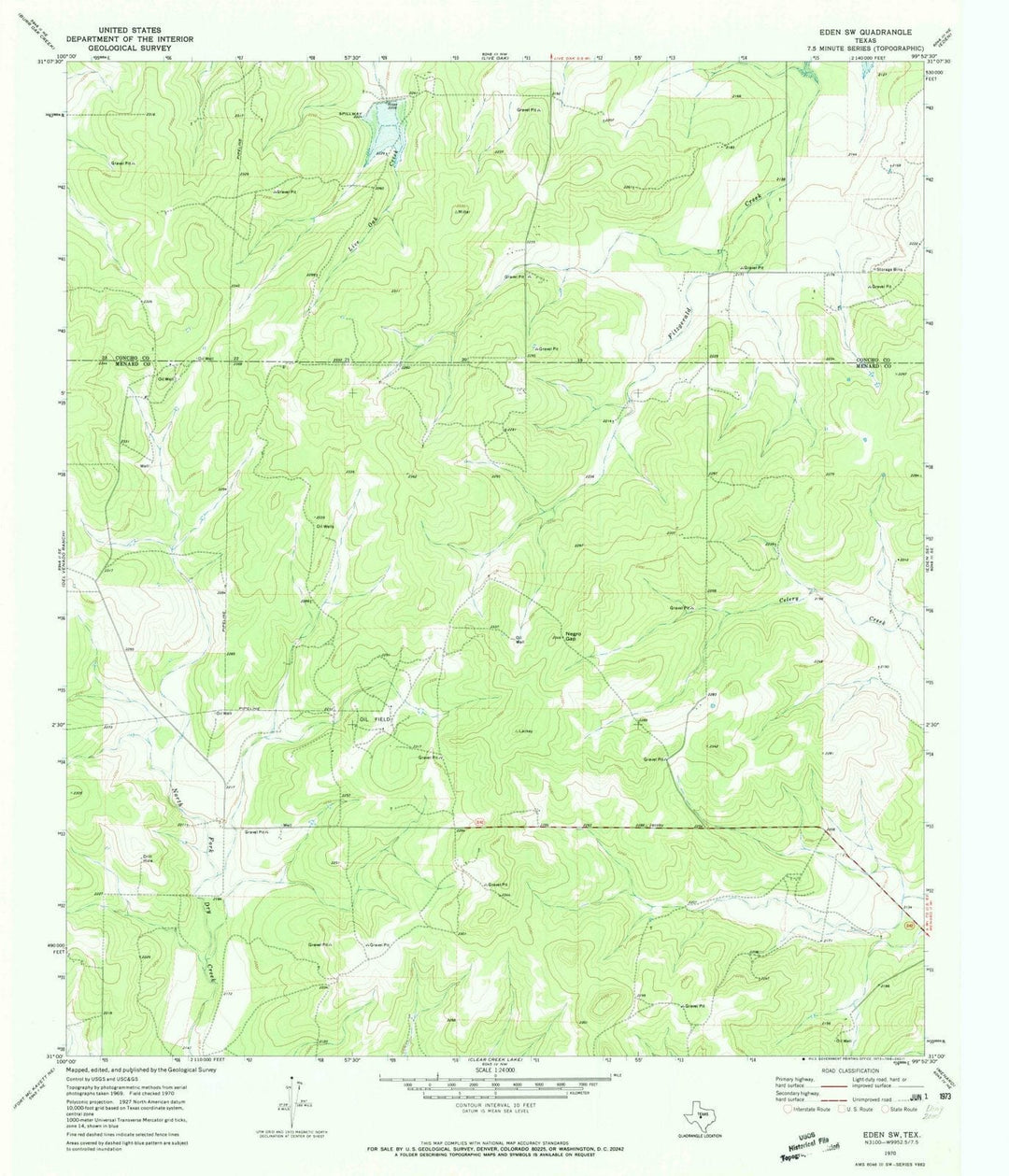 1970 Eden, TX - Texas - USGS Topographic Map v2