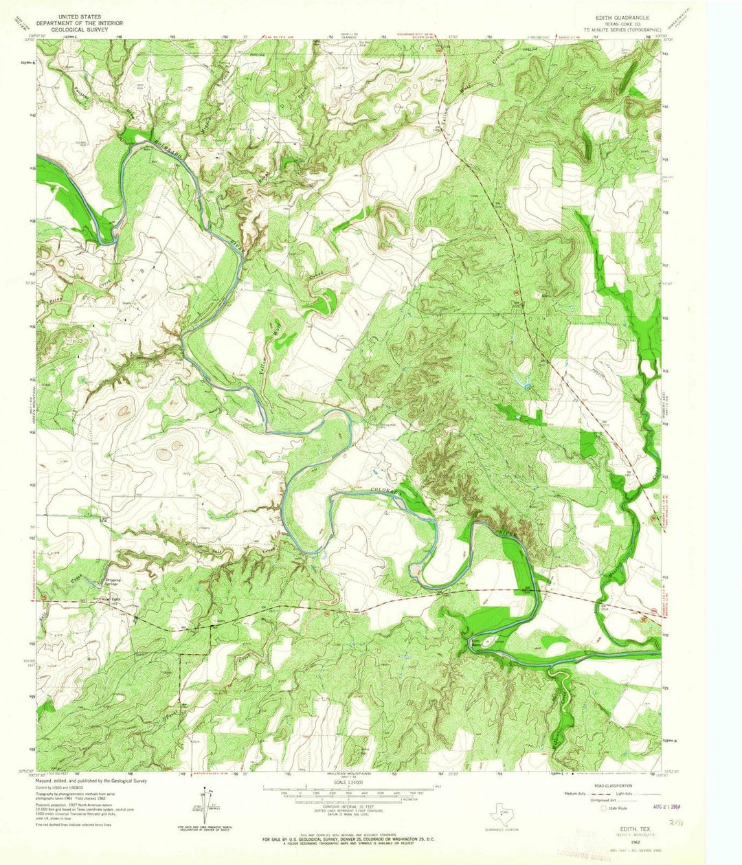 1962 Edith, TX - Texas - USGS Topographic Map