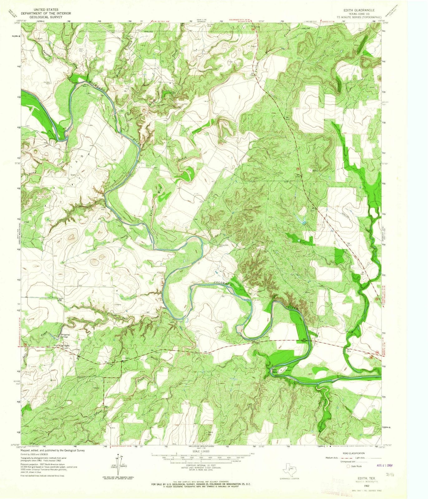 1962 Edith, TX - Texas - USGS Topographic Map