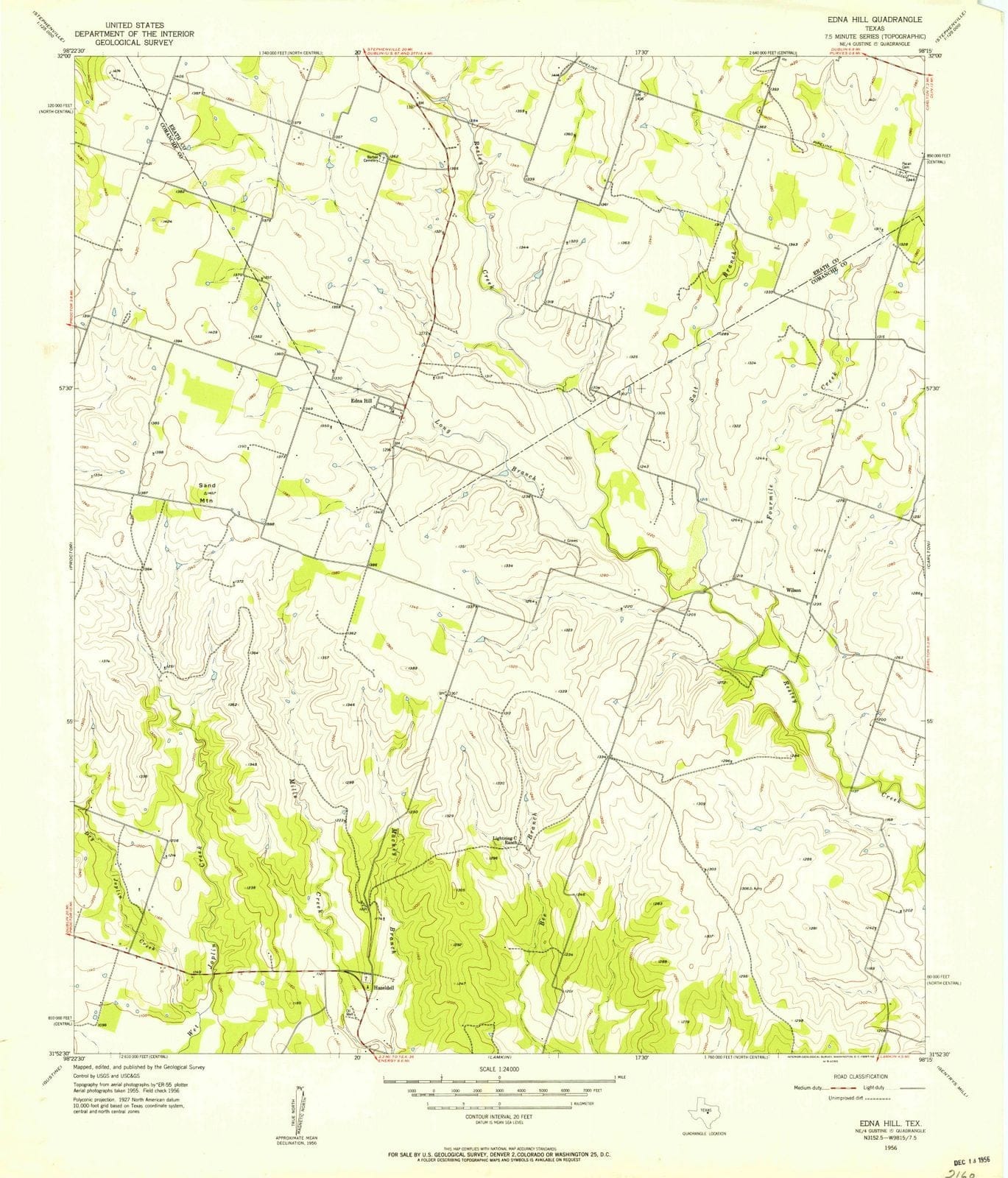 1956 Edna Hill, TX - Texas - USGS Topographic Map