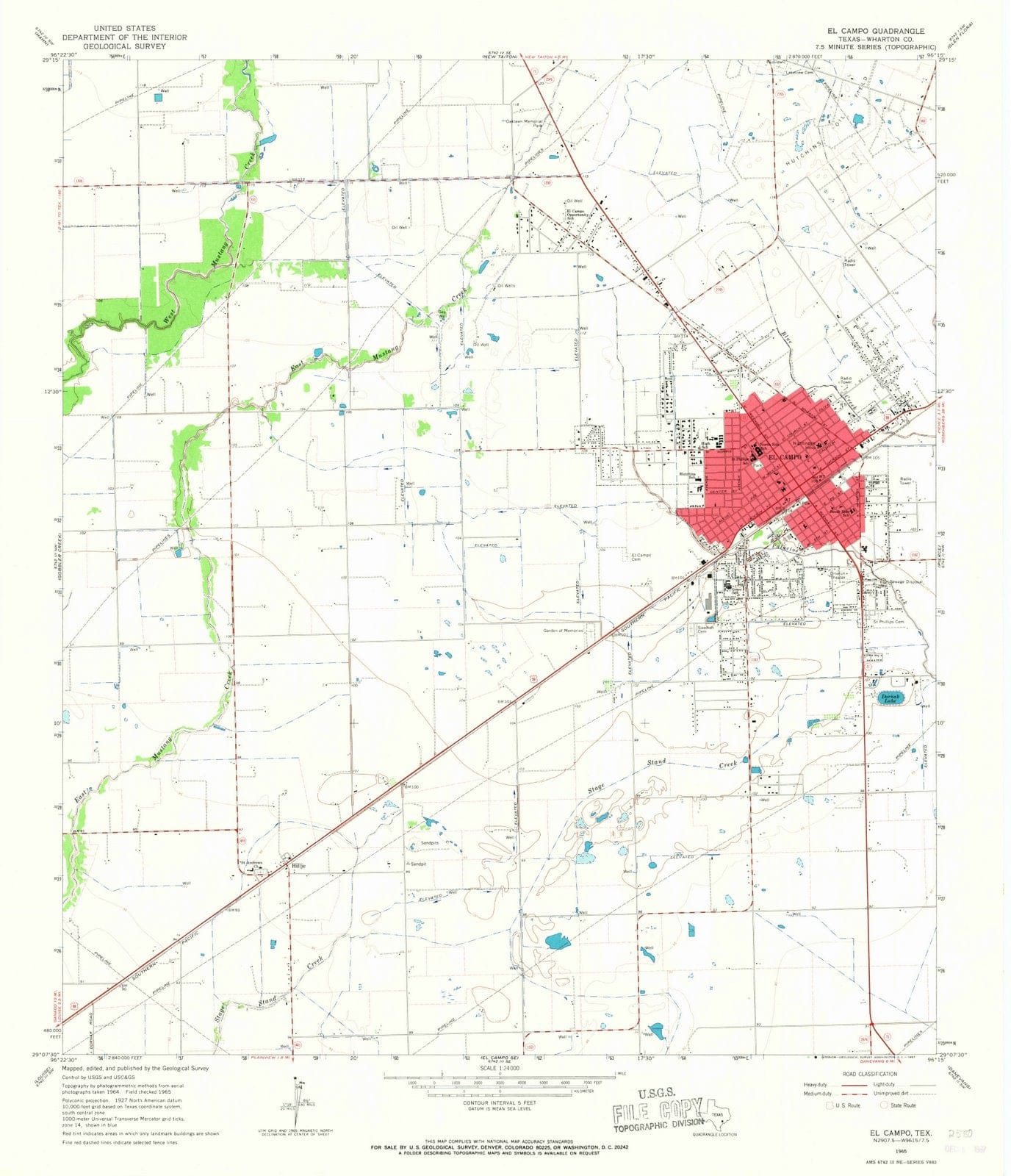1965 El Campo, TX - Texas - USGS Topographic Map v2