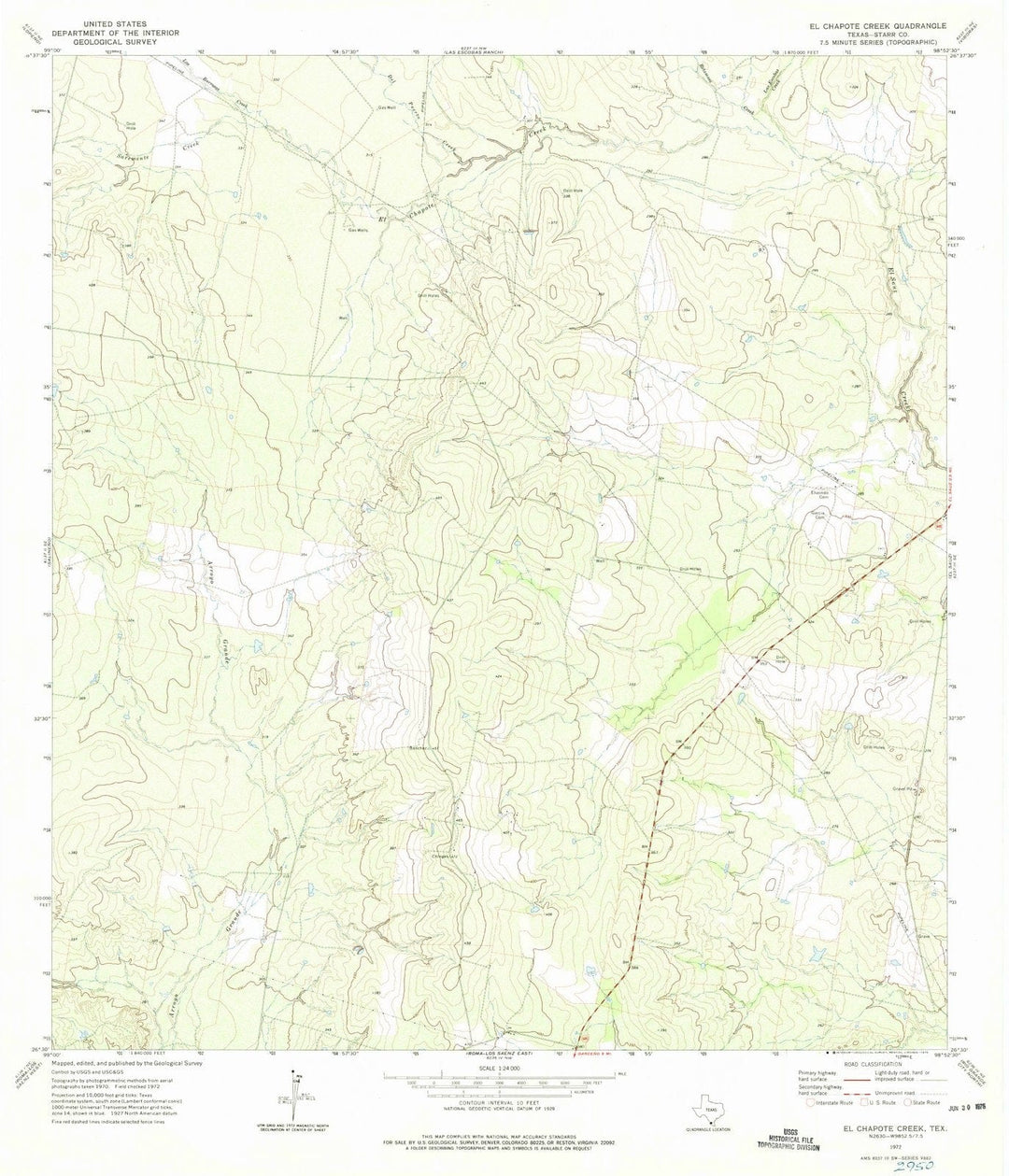 1972 El Chapote Creek, TX - Texas - USGS Topographic Map