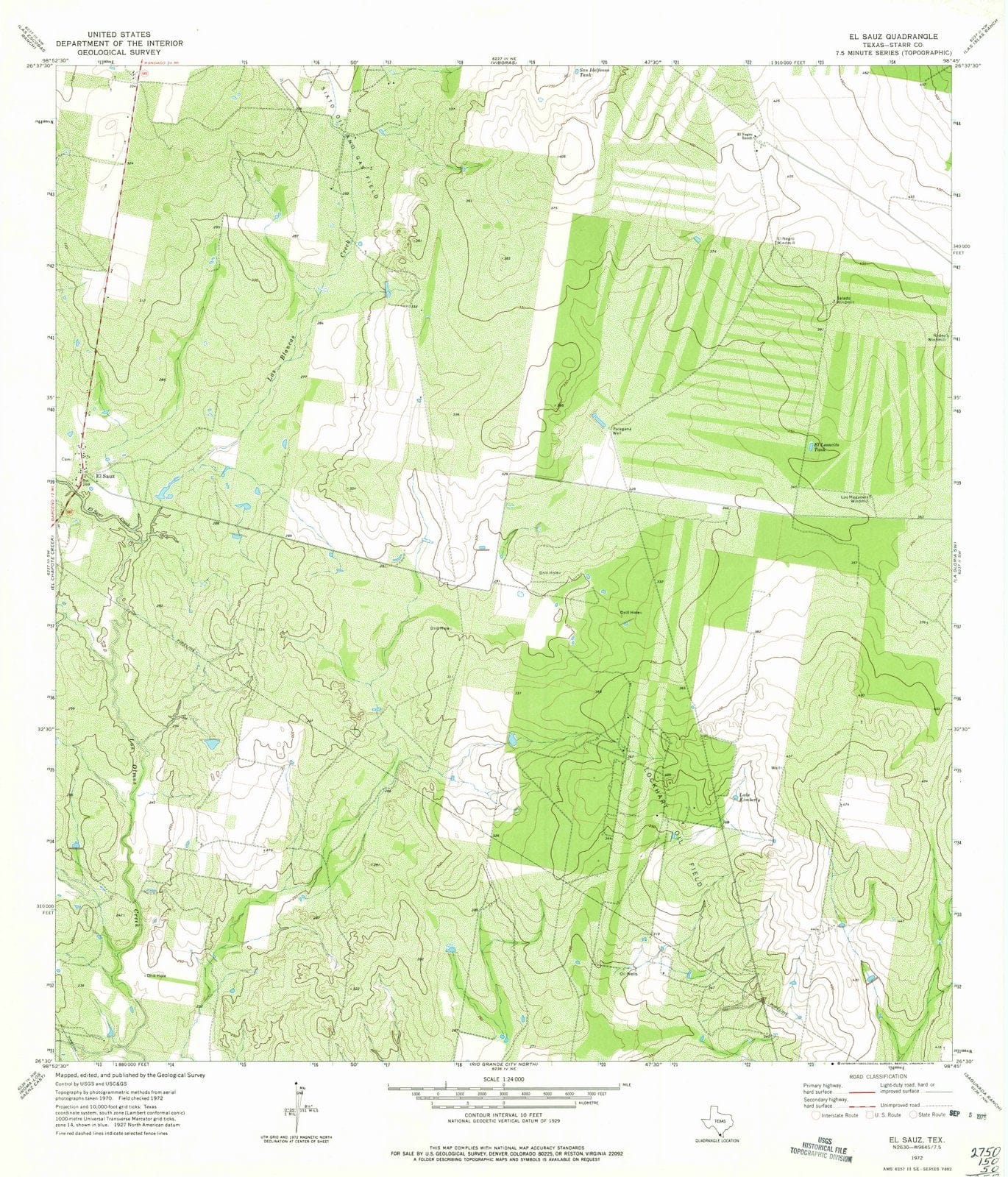 1972 El Sauz, TX - Texas - USGS Topographic Map