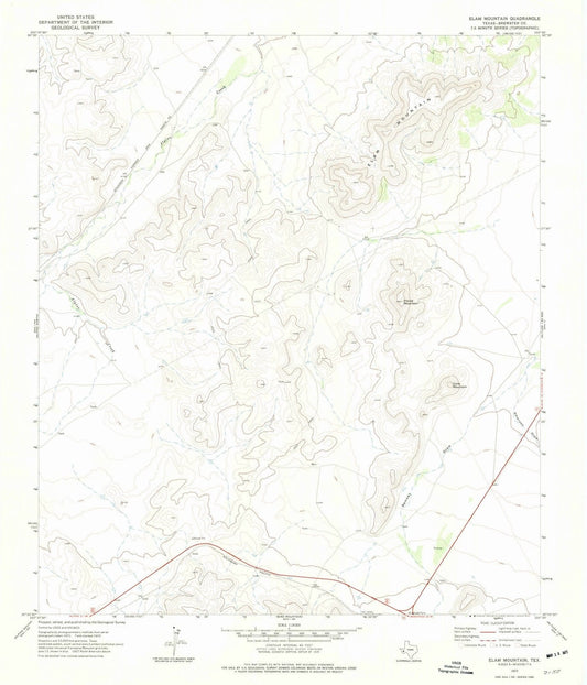 1972 Elam Mountain, TX - Texas - USGS Topographic Map