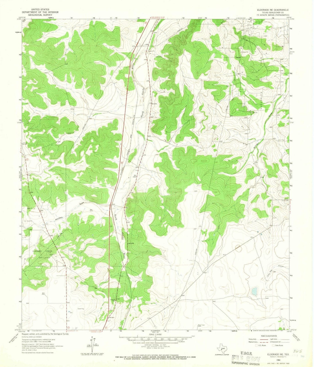 1964 Eldorado, TX - Texas - USGS Topographic Map