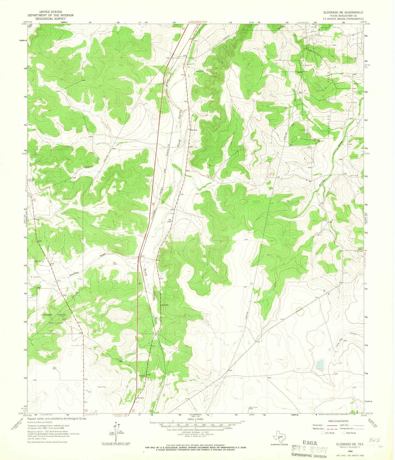 1964 Eldorado, TX - Texas - USGS Topographic Map