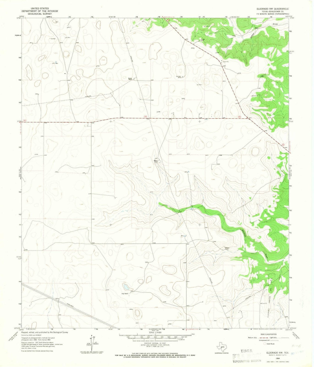 1964 Eldorado, TX - Texas - USGS Topographic Map v2