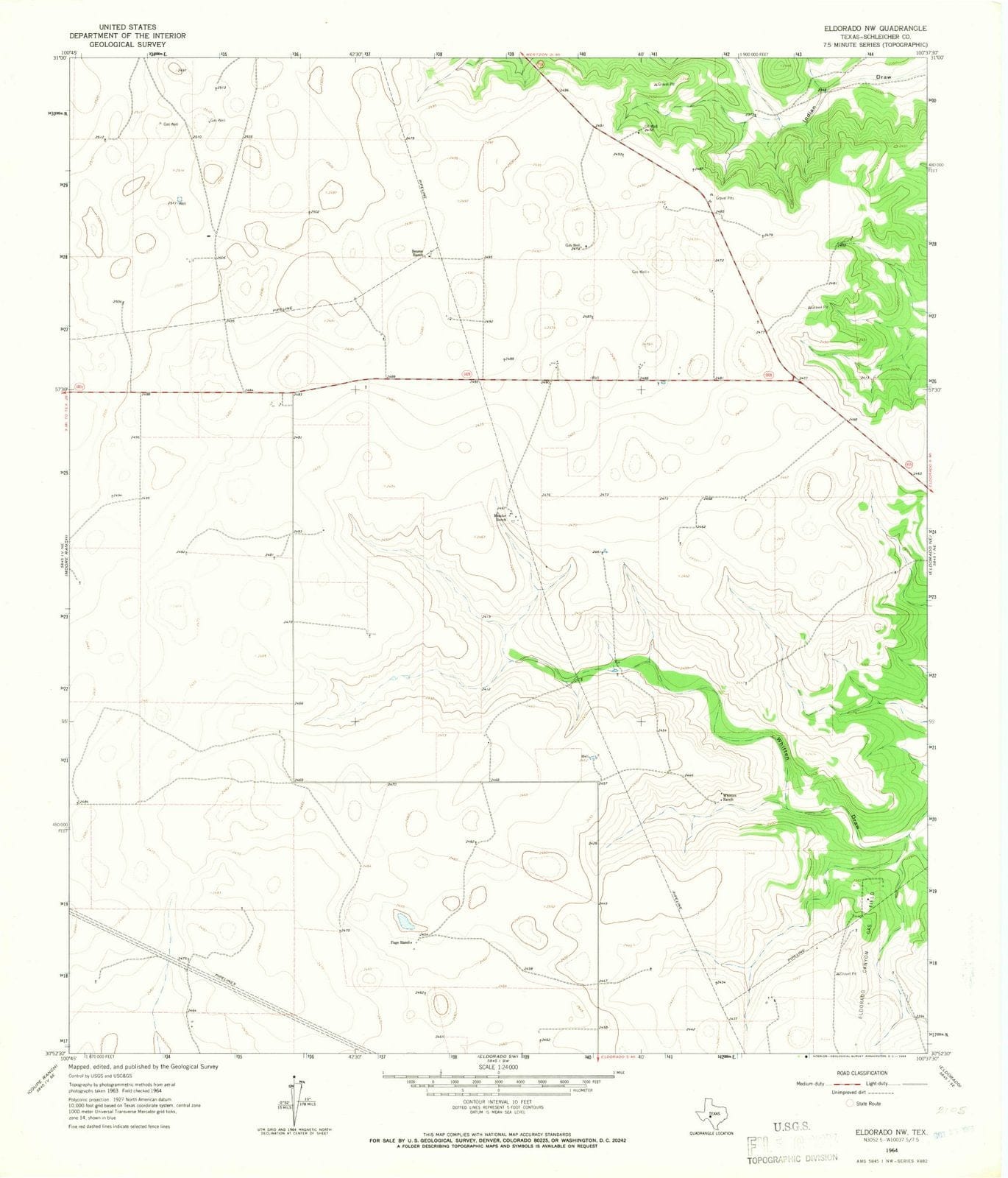 1964 Eldorado, TX - Texas - USGS Topographic Map v2