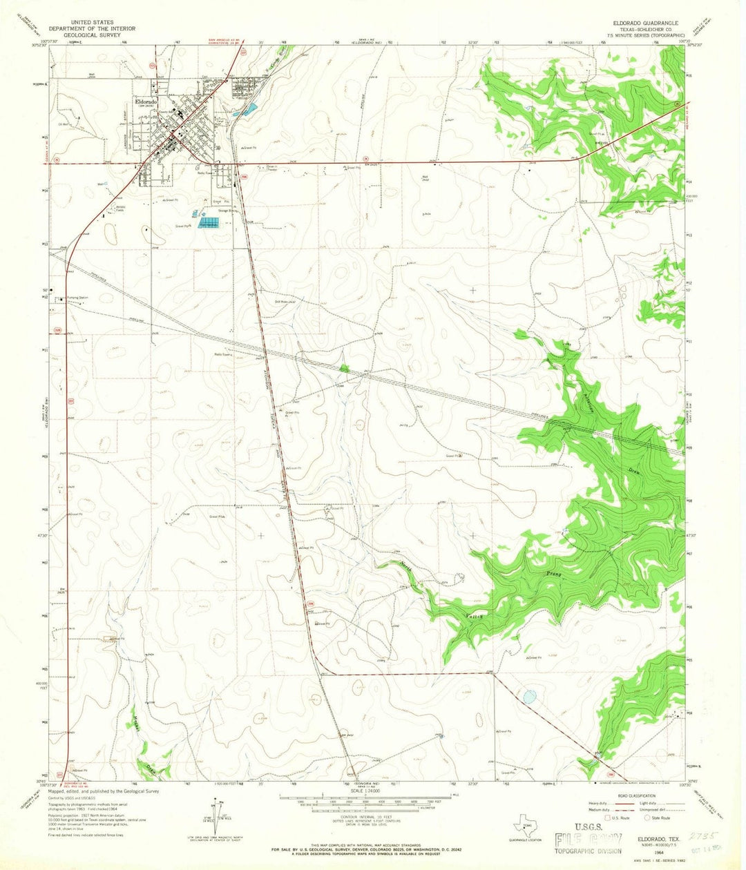 1964 Eldorado, TX - Texas - USGS Topographic Map v3