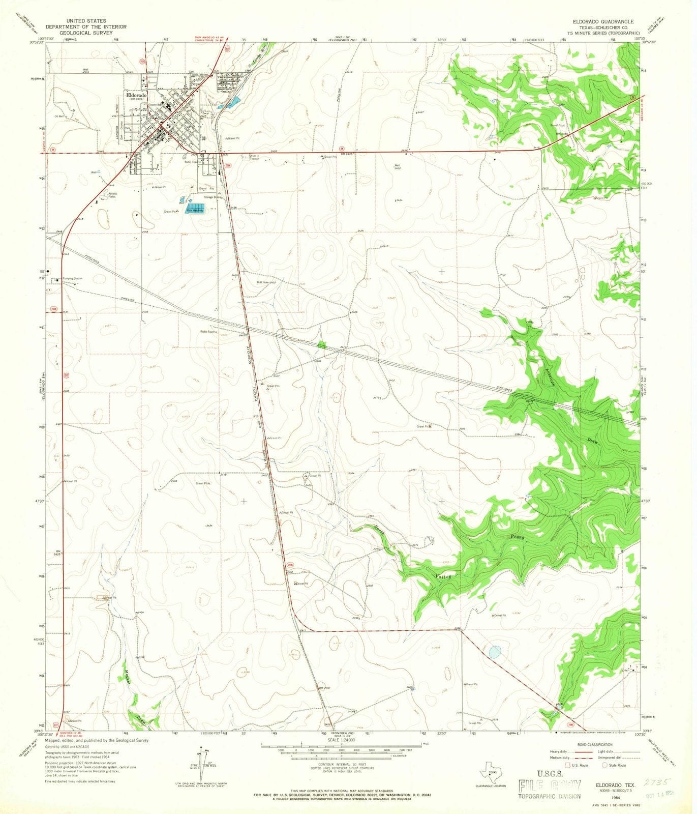 1964 Eldorado, TX - Texas - USGS Topographic Map v3