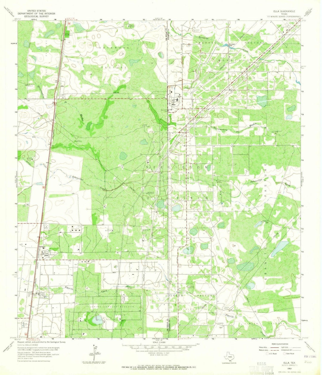 1963 Ella, TX - Texas - USGS Topographic Map