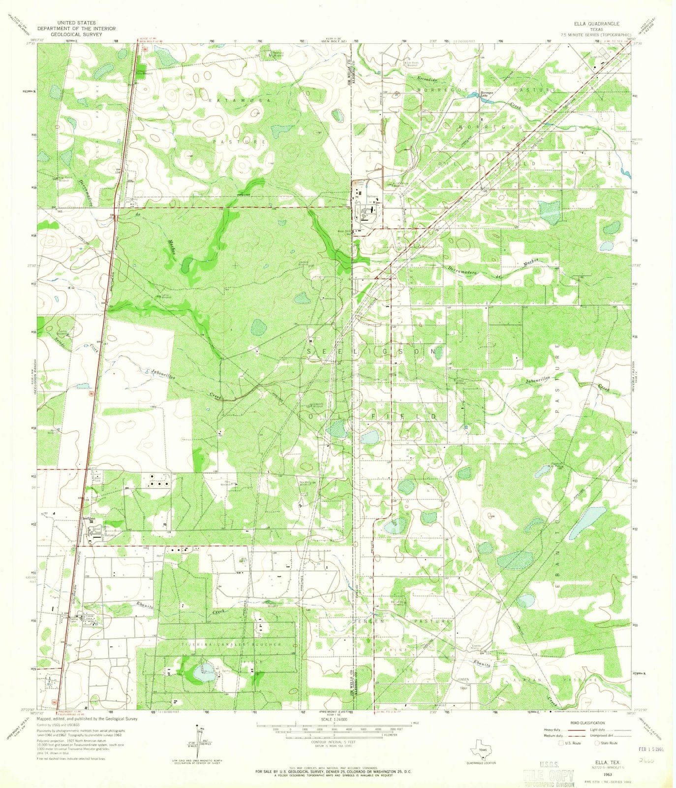 1963 Ella, TX - Texas - USGS Topographic Map