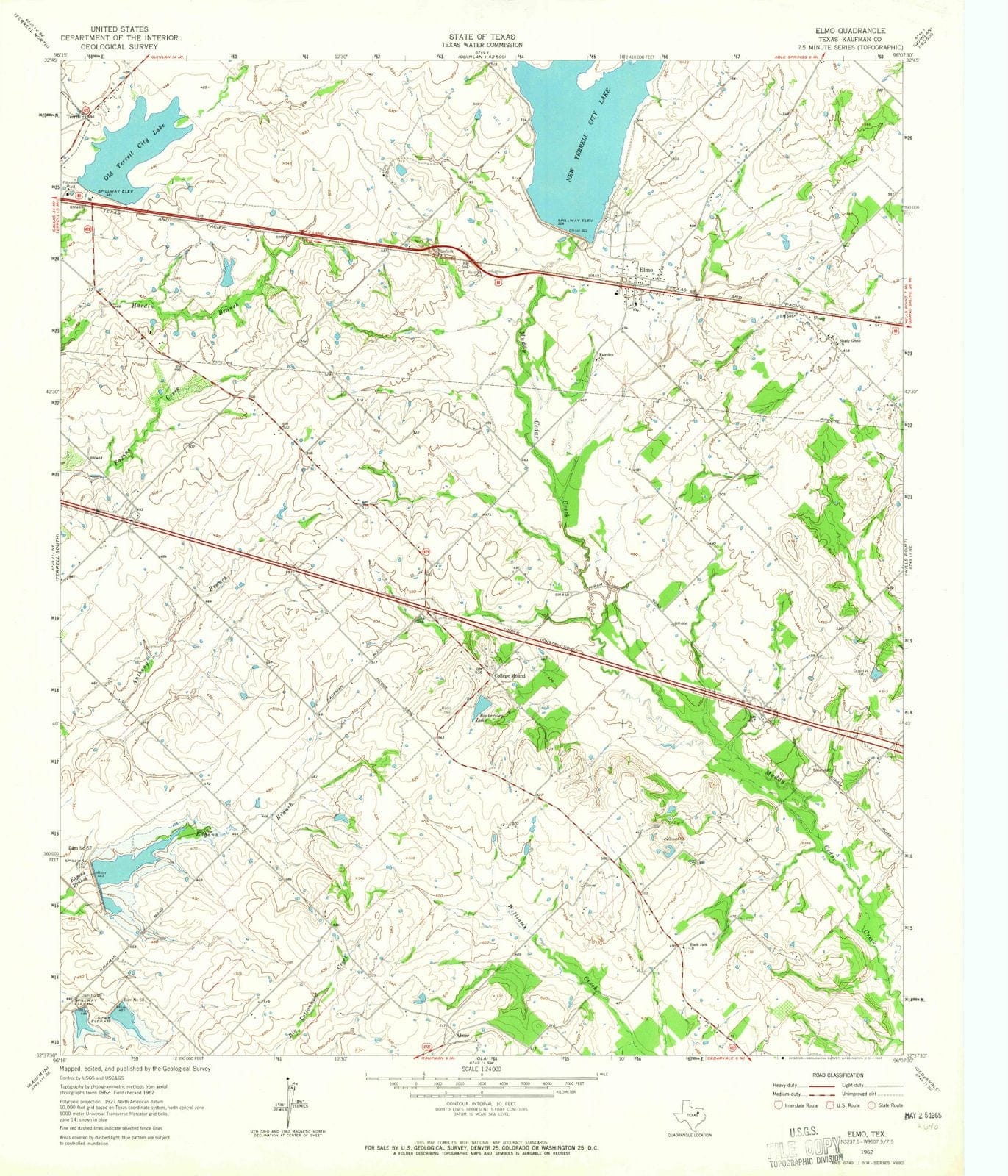 1962 Elmo, TX - Texas - USGS Topographic Map