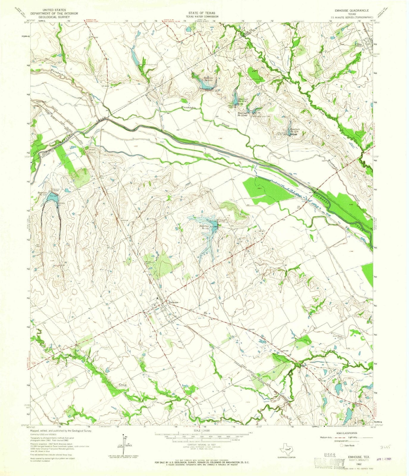 1962 Emhouse, TX - Texas - USGS Topographic Map