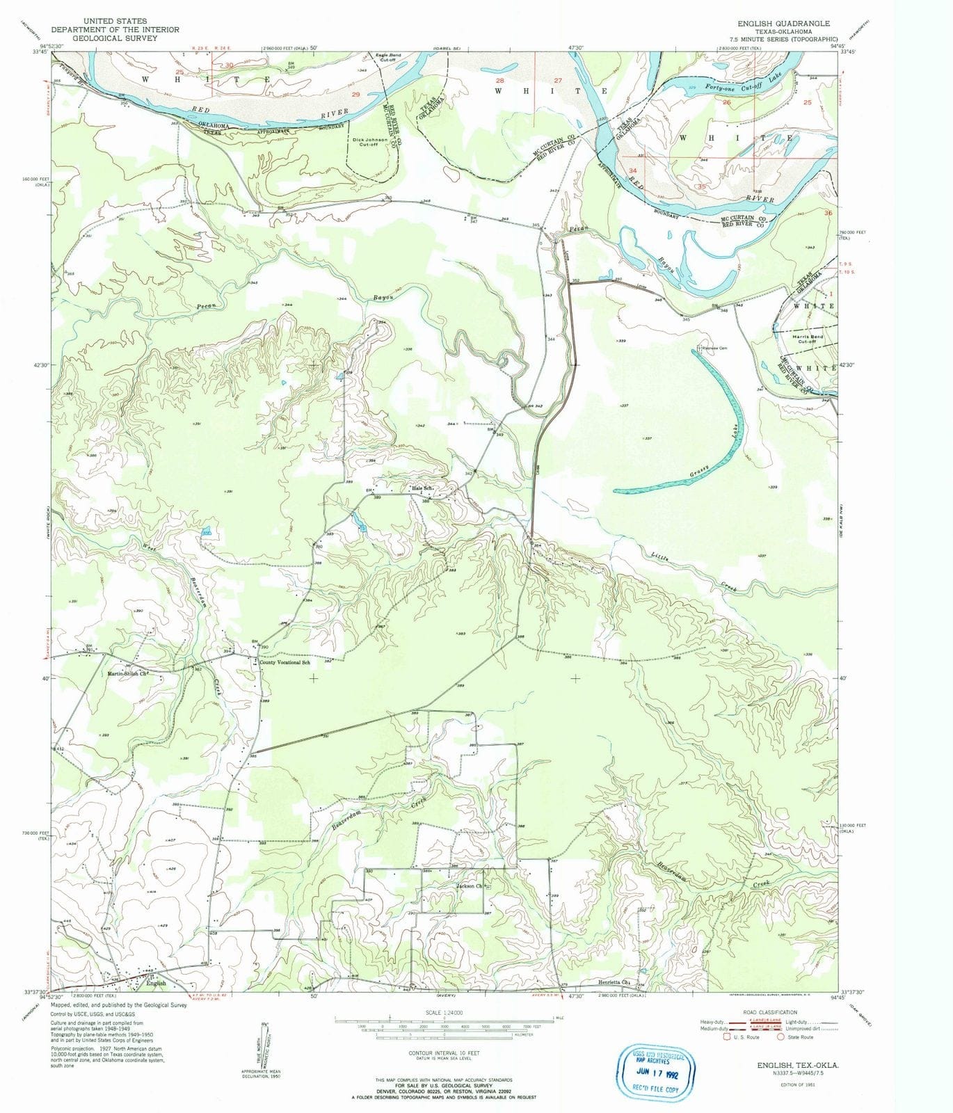 1951 English, TX - Texas - USGS Topographic Map