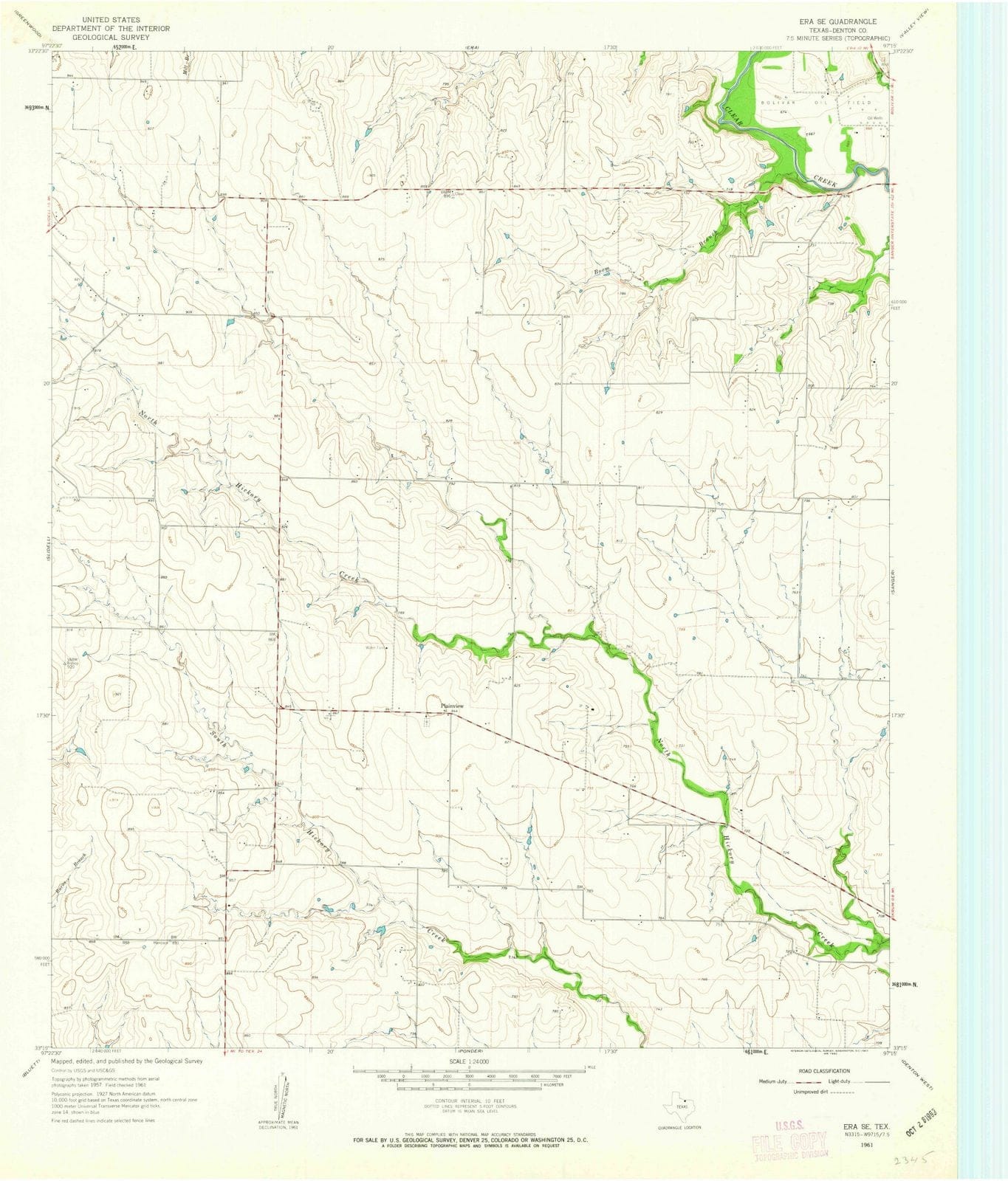 1961 Era, TX - Texas - USGS Topographic Map