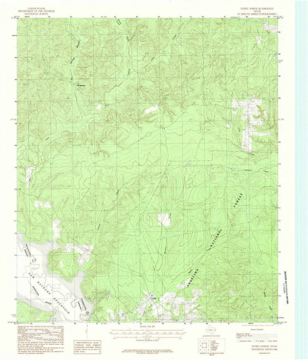 1984 Etoile North, TX - Texas - USGS Topographic Map