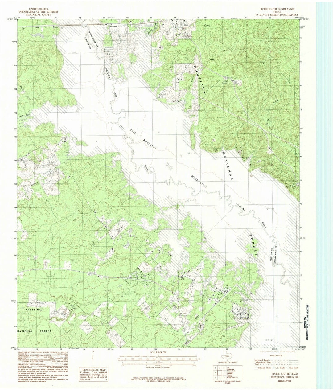 1984 Etoile South, TX - Texas - USGS Topographic Map