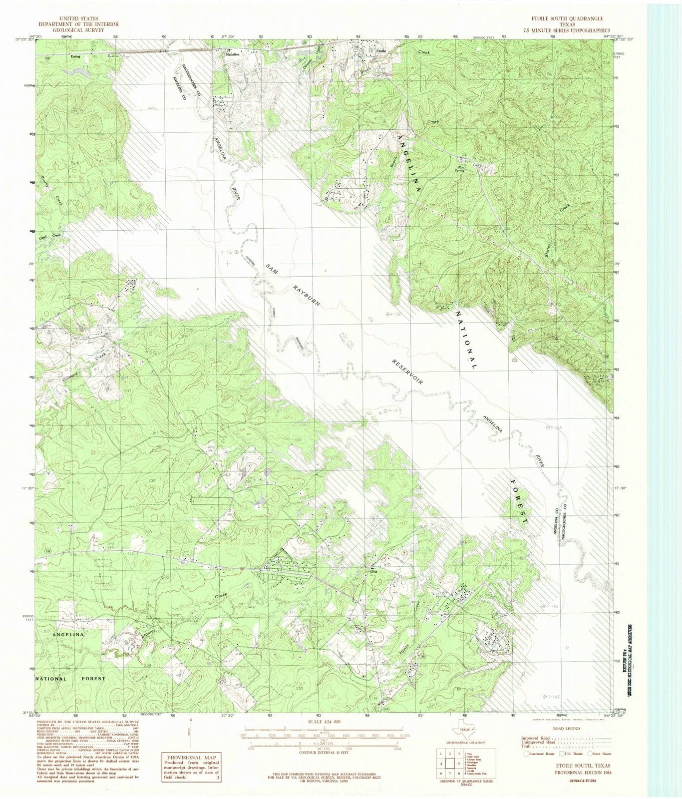 1984 Etoile South, TX - Texas - USGS Topographic Map