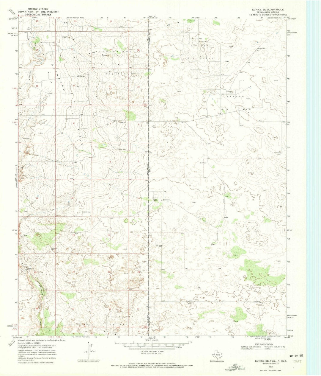 1969 Eunice, TX - Texas - USGS Topographic Map v2