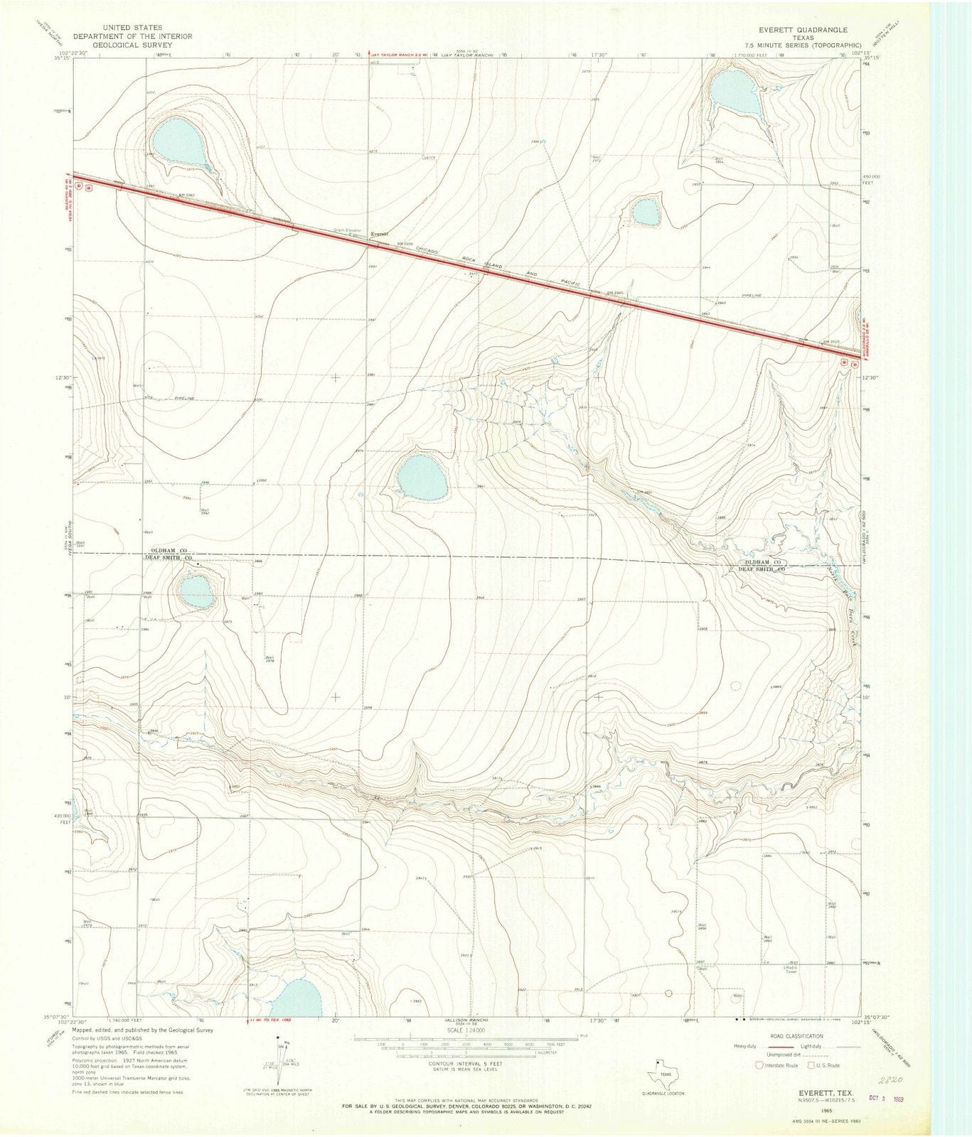 1965 Everett, TX - Texas - USGS Topographic Map