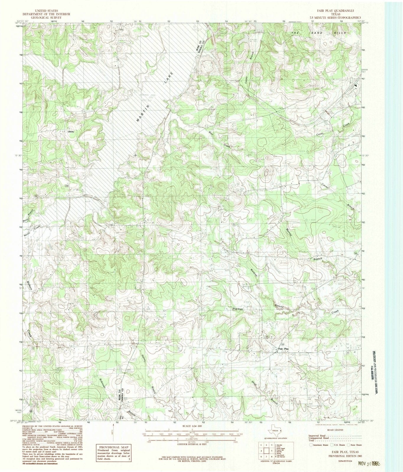 1983 Fair Play, TX - Texas - USGS Topographic Map