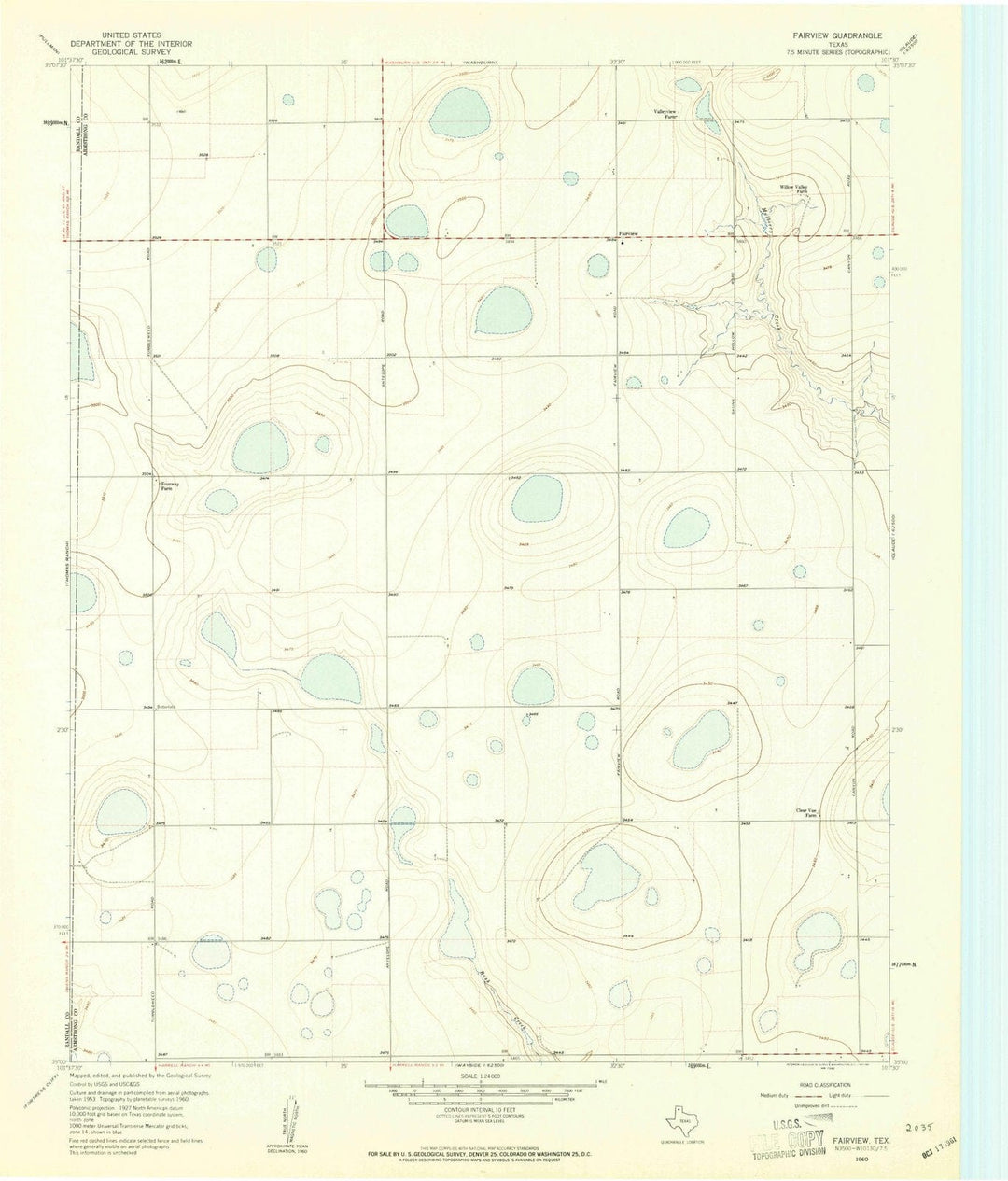 1960 Fairview, TX - Texas - USGS Topographic Map