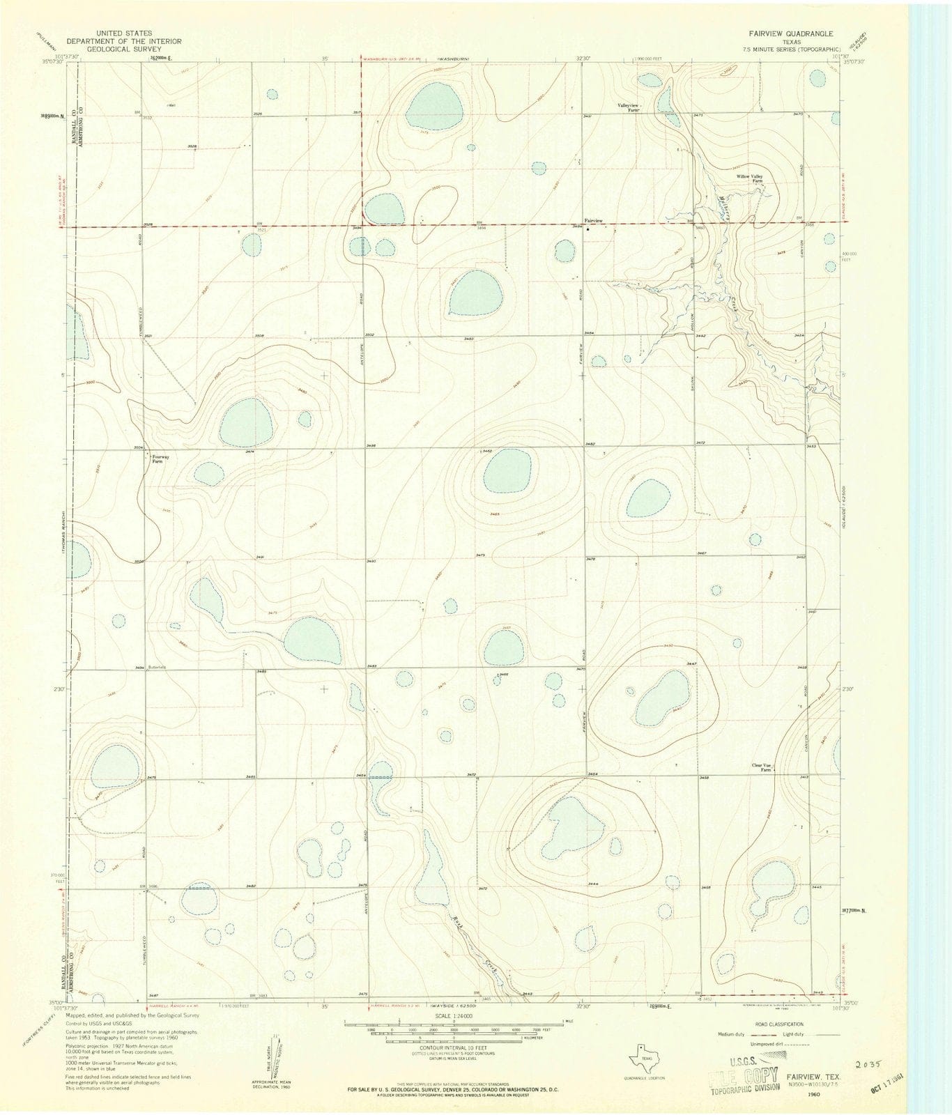 1960 Fairview, TX - Texas - USGS Topographic Map