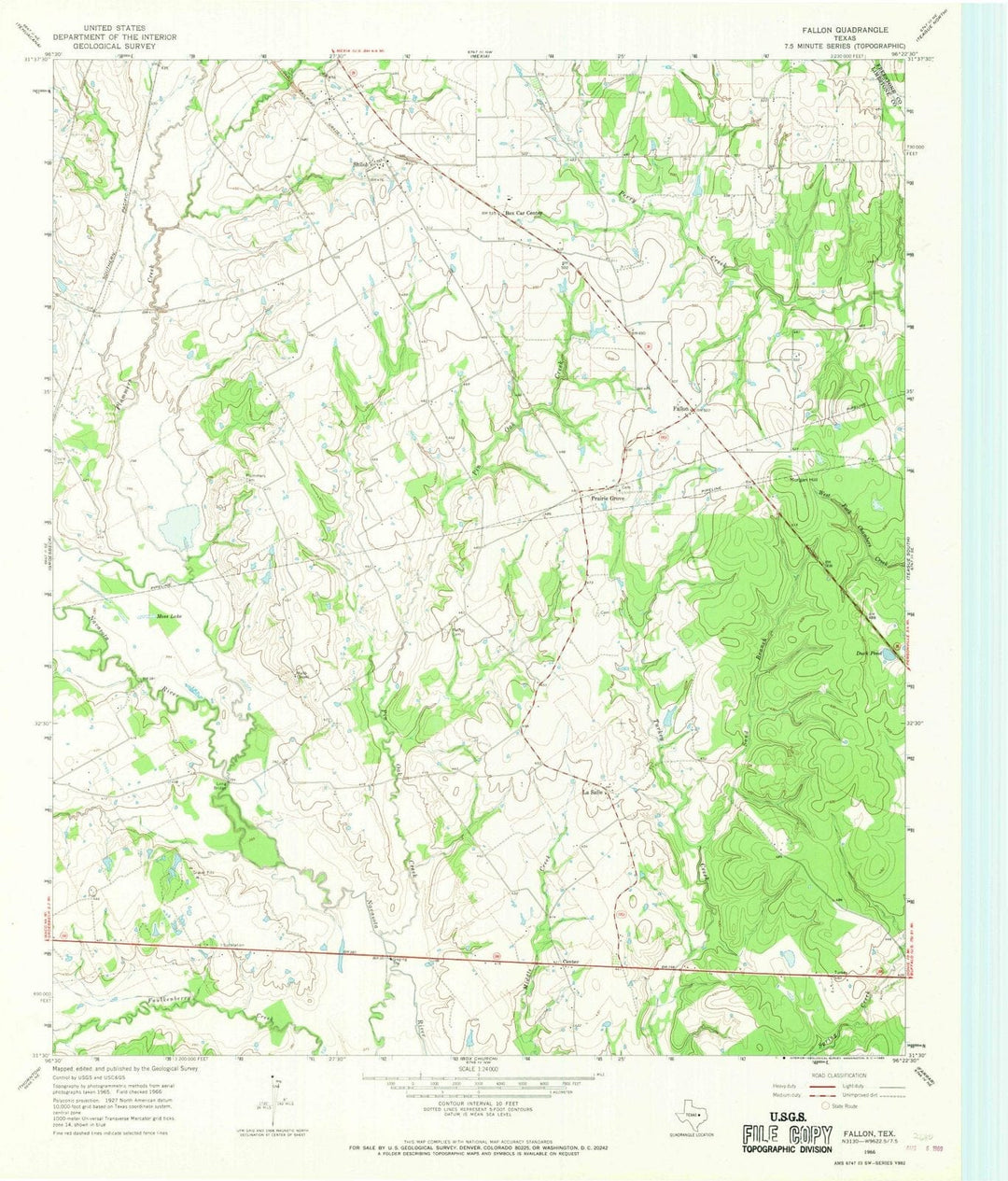 1966 Fallon, TX - Texas - USGS Topographic Map