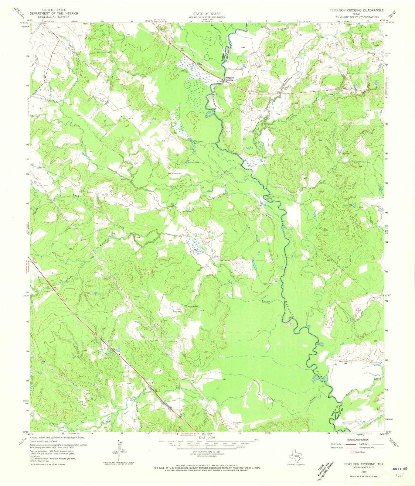 1959 Ferguson Crossing, TX - Texas - USGS Topographic Map