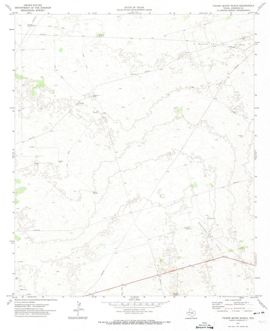 1971 Figureven Ranch, TX - Texas - USGS Topographic Map