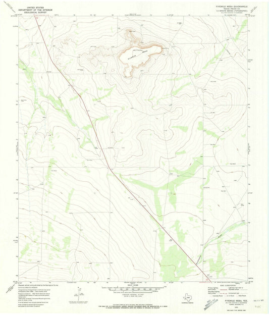 1970 Fivemile Mesa, TX - Texas - USGS Topographic Map