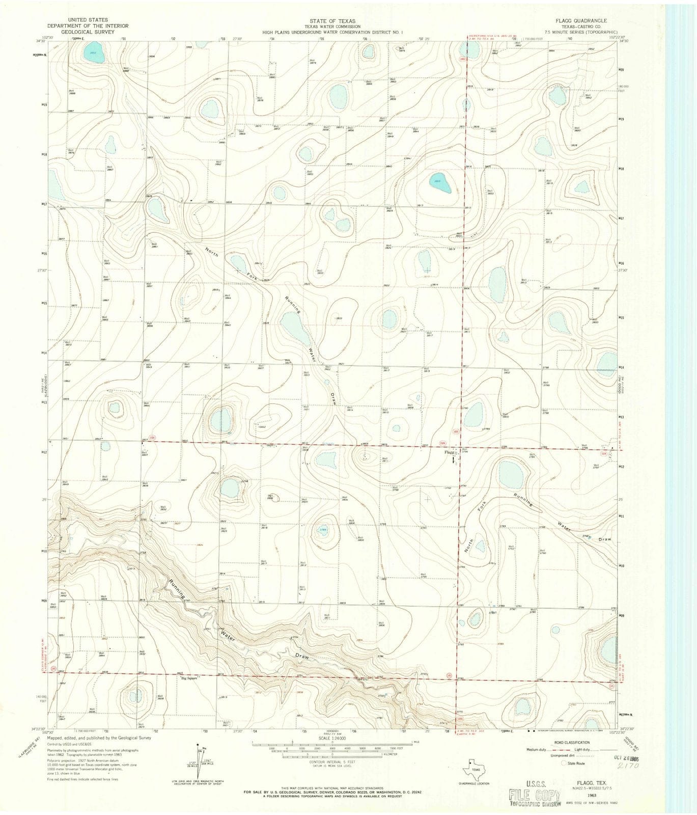1963 Flagg, TX - Texas - USGS Topographic Map