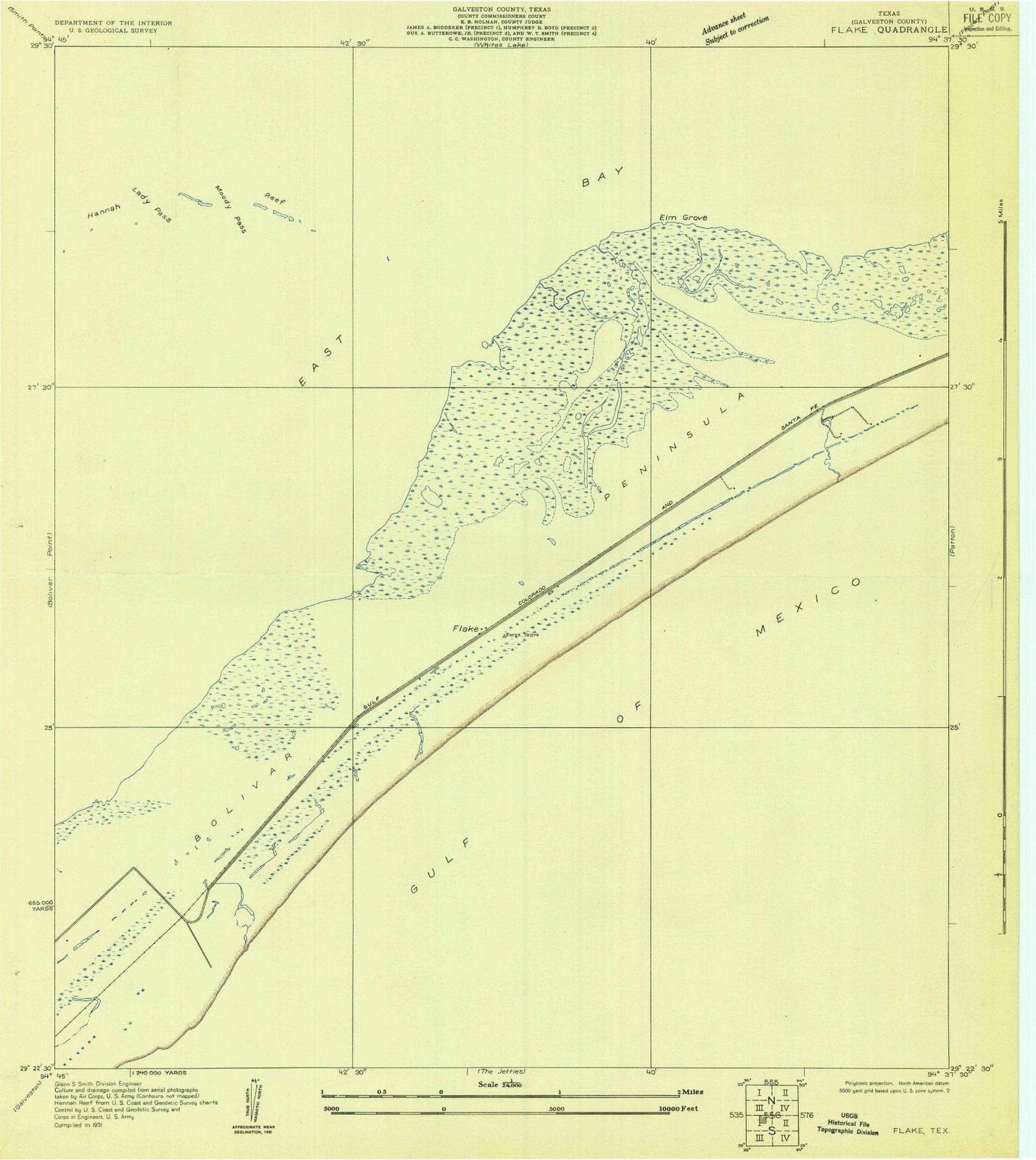 1931 Flake, TX - Texas - USGS Topographic Map