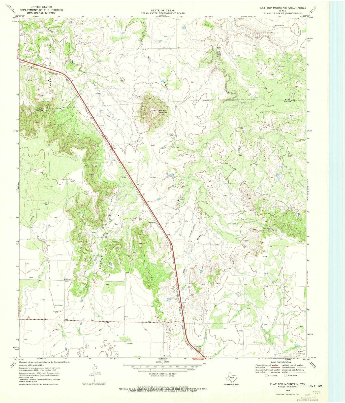 1969 Flat Top Mountain, TX - Texas - USGS Topographic Map