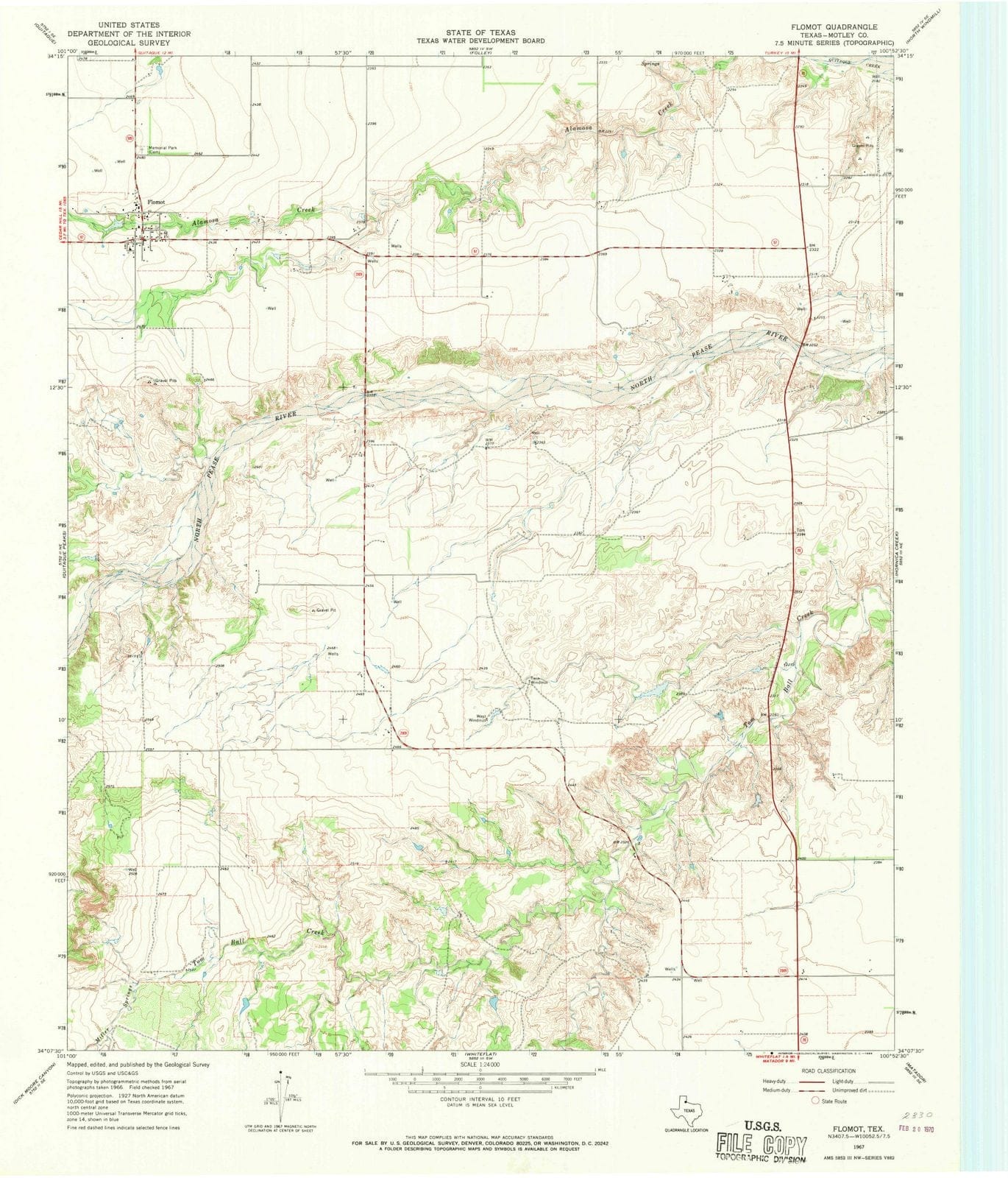 1967 Flomot, TX - Texas - USGS Topographic Map