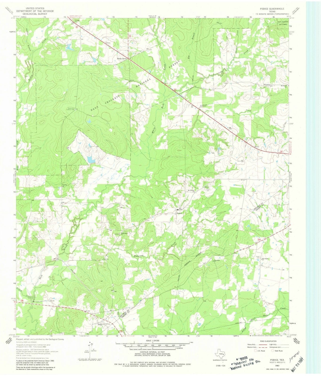 1963 Fodice, TX - Texas - USGS Topographic Map