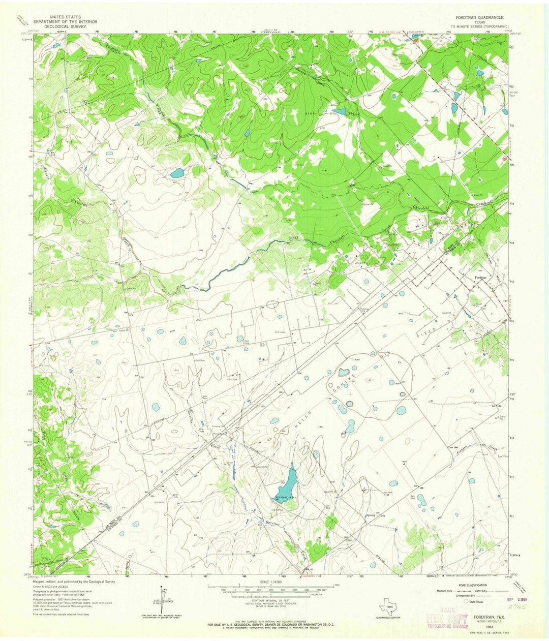 1963 Fordtran, TX - Texas - USGS Topographic Map