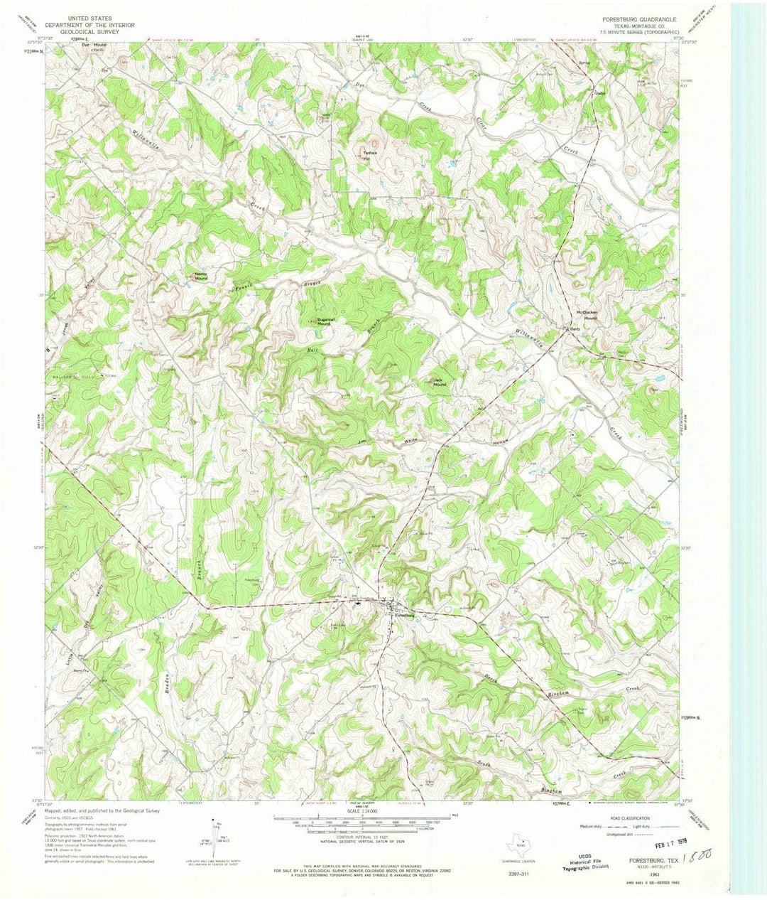 1961 Forestburg, TX - Texas - USGS Topographic Map