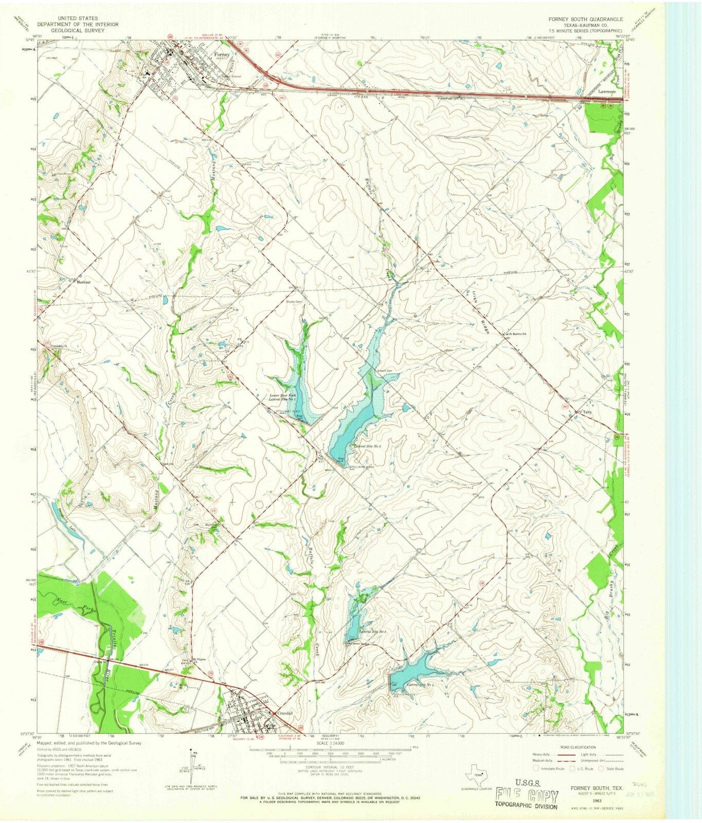 1963 Forney, TX - Texas - USGS Topographic Map v2