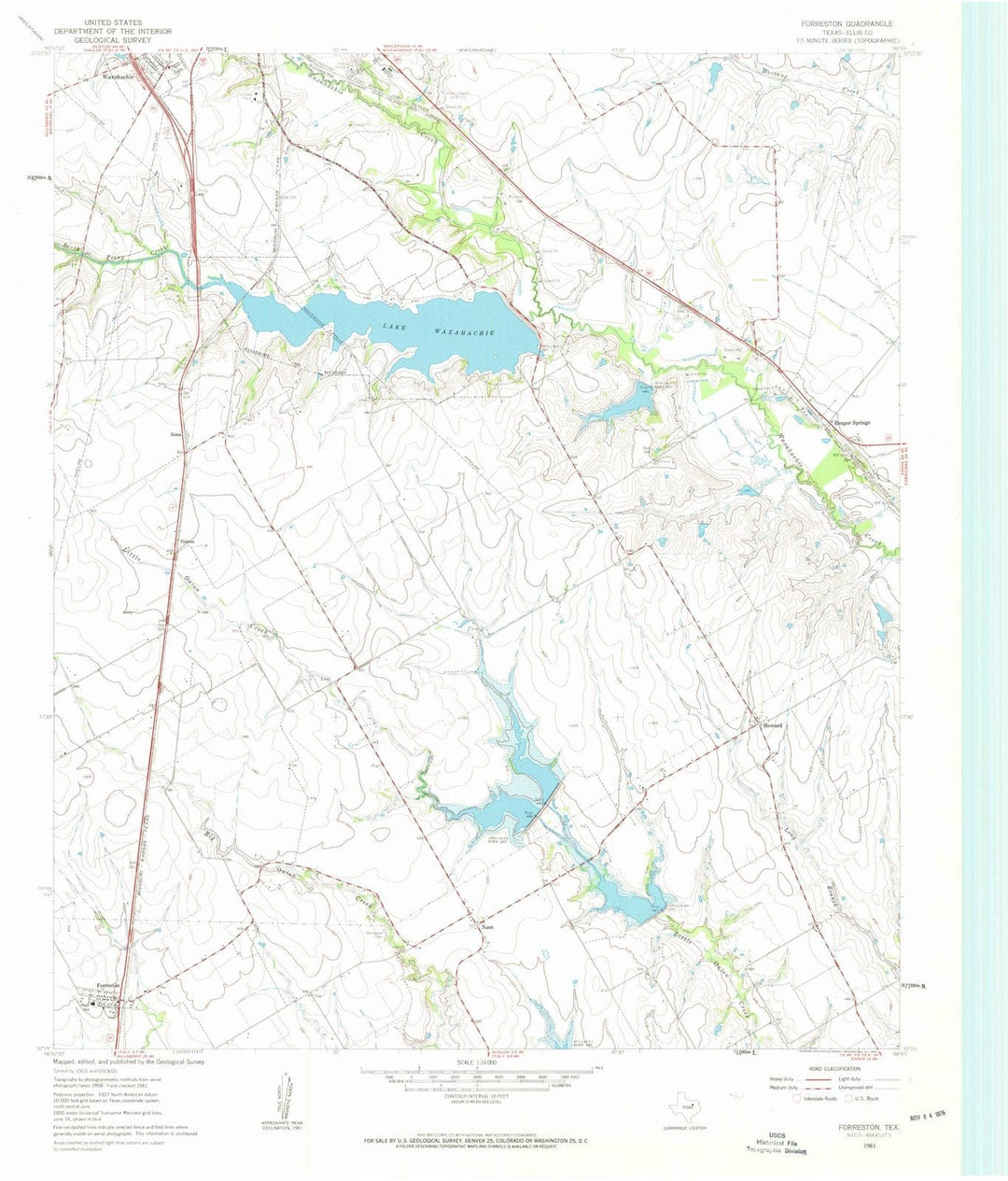 1961 Forreston, TX - Texas - USGS Topographic Map