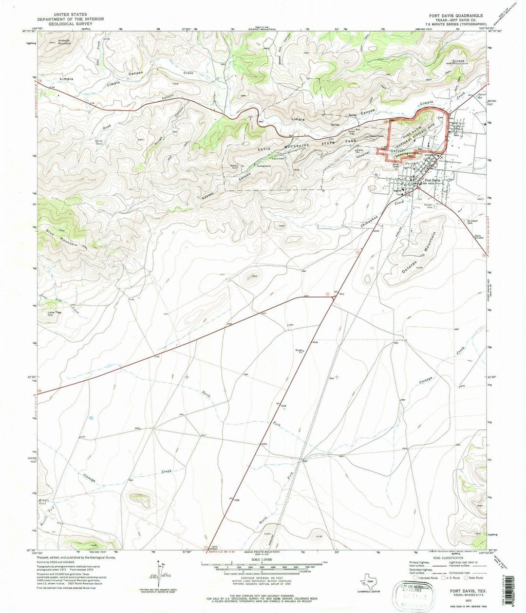 1972 Fortavis, TX - Texas - USGS Topographic Map v2