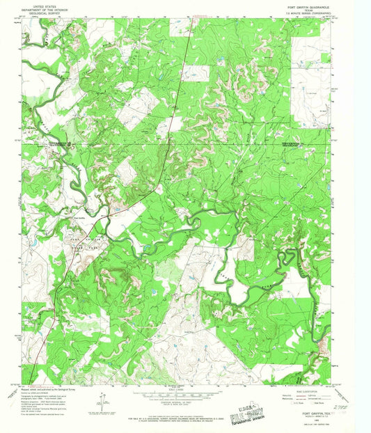1965 Fort Griffin, TX - Texas - USGS Topographic Map
