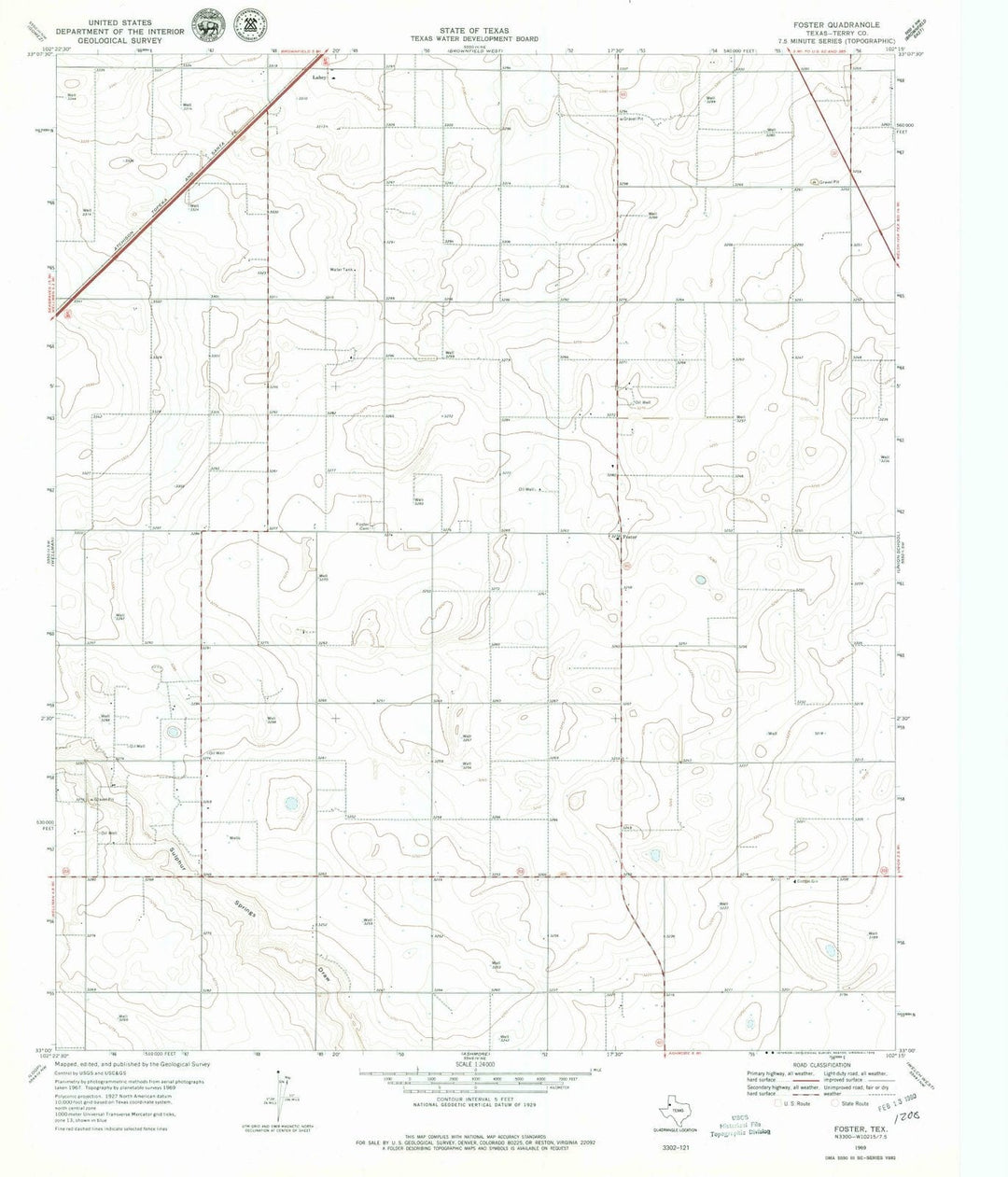 1969 Foster, TX - Texas - USGS Topographic Map