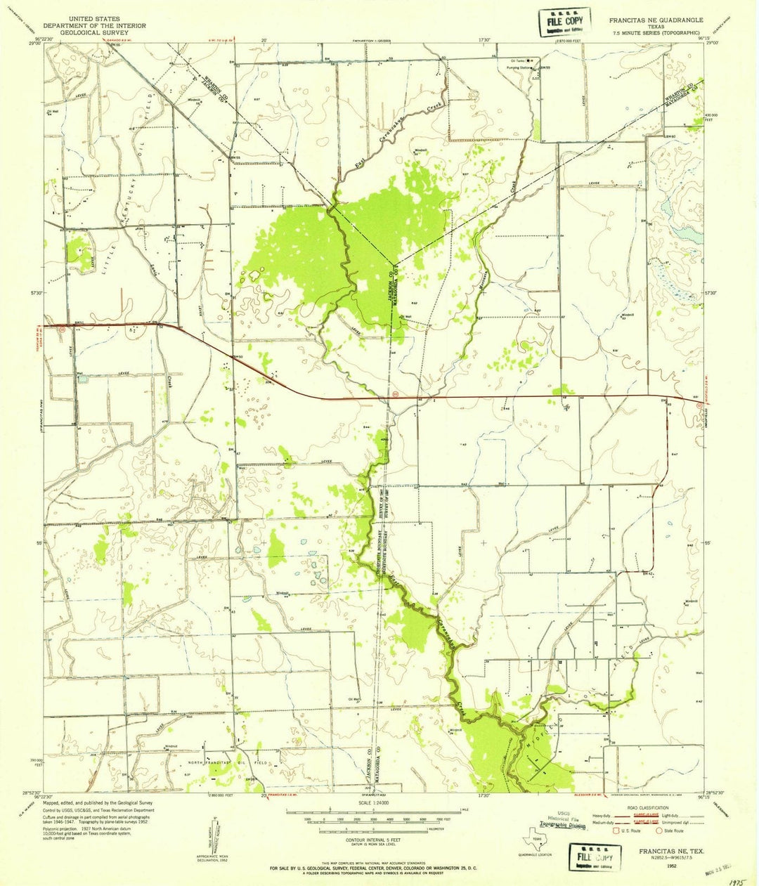 1952 Francitas, TX - Texas - USGS Topographic Map