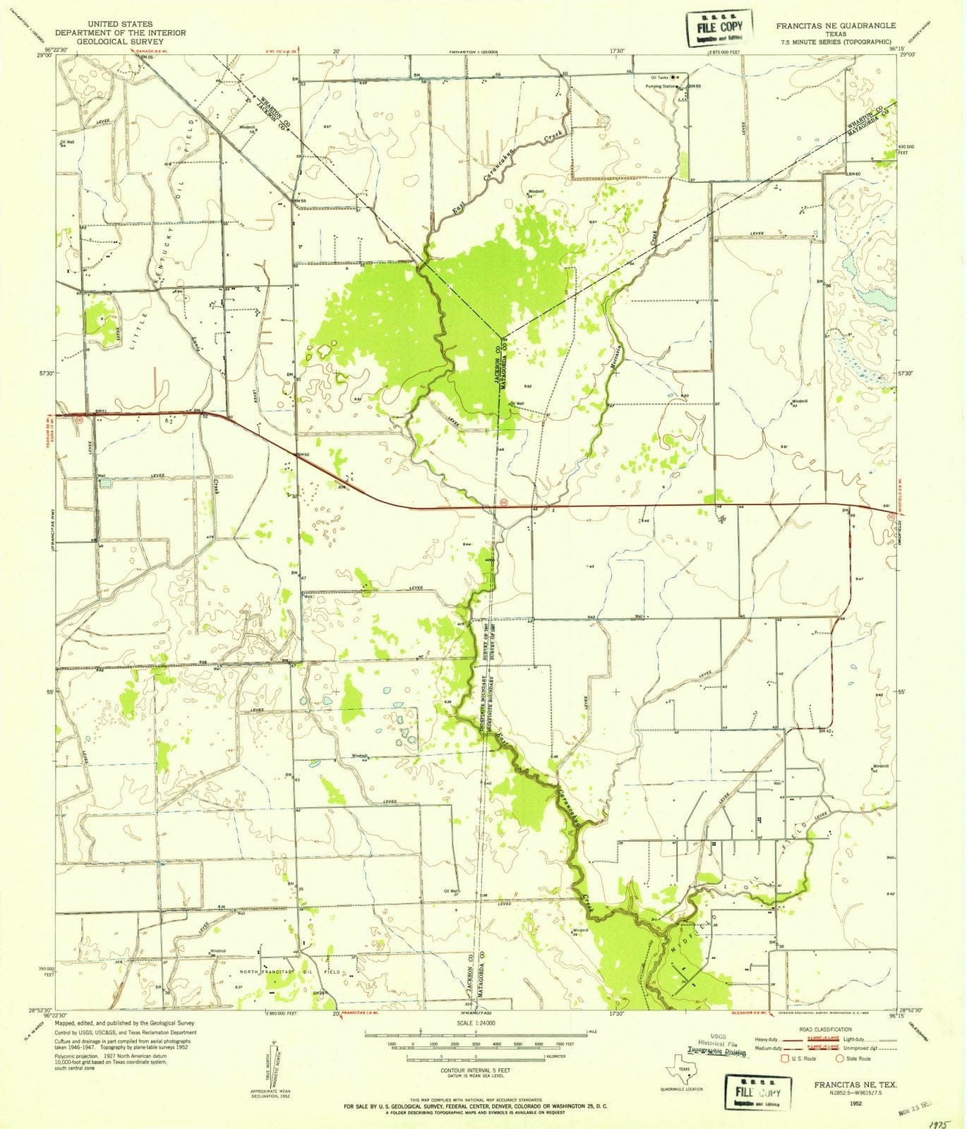 1952 Francitas, TX - Texas - USGS Topographic Map