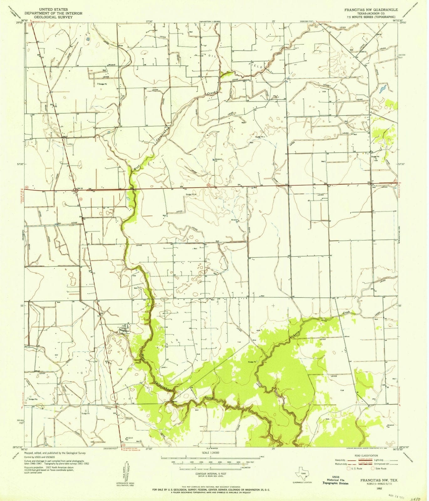1952 Francitas, TX - Texas - USGS Topographic Map v2