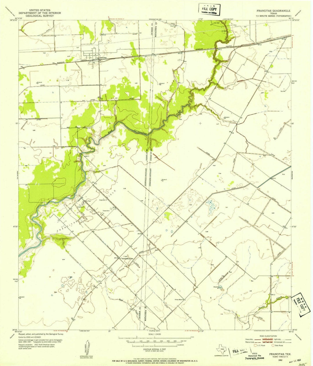1952 Francitas, TX - Texas - USGS Topographic Map v3